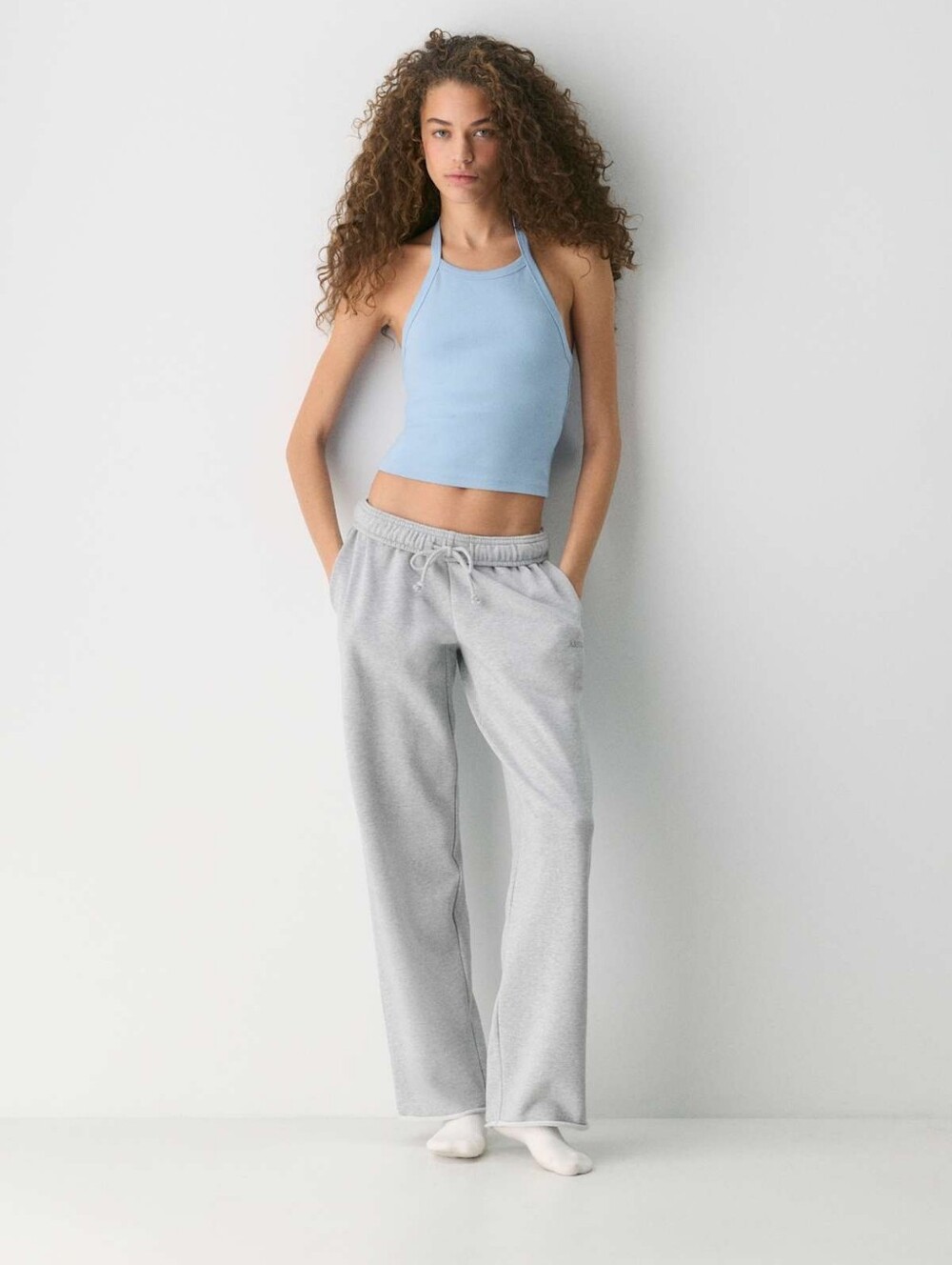 Aritzia Pantlon Mega Straight Terry Fleece Gray Color Size 2XS Pockets Relaxed